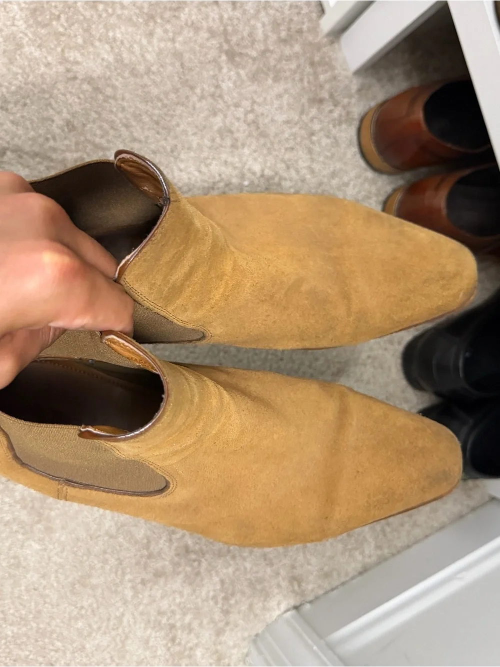 ALDO Men’s Tan Suede Chelsea Boots